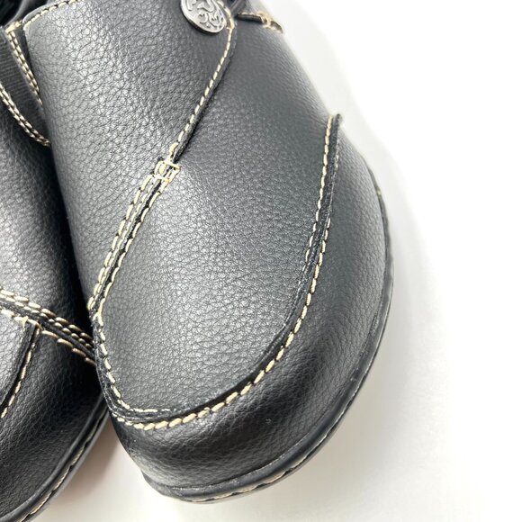 7.5XW 7.5 EXTRA WIDE WIDTH Clarks Black Leather Comfort Loafer Shoes - Picture 5 of 12